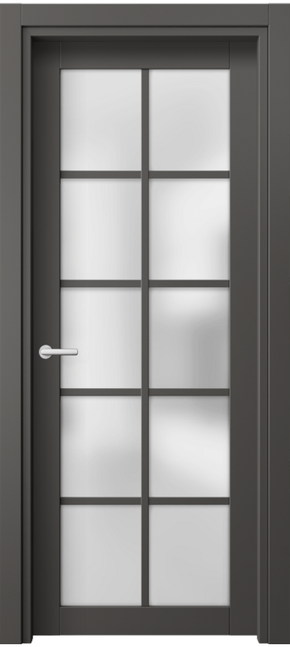 Межкомнатная дверь Нео 2106 ПЭТ графитовый Сатинированное стекло Цена 30939 ₽ | Volhovec