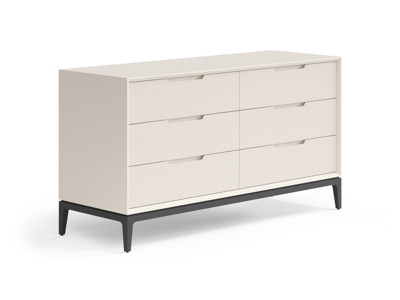 Комод Velvet 6 ящиков Матовый бежево-серый