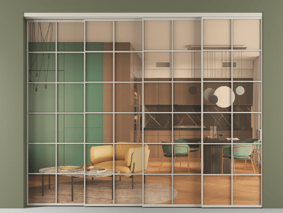 Алюминевая перегородка АЛПР 040.05_АСБЖ_ПРОЗ ОРАНЖ_new. Цвет Алюминий светло-бежевый. Материал Алюминий в эмали. Коллекция Перегородка Formato внутри проёма 4 створки с синхронным механизмом. Фото. Алюминевая перегородка АЛПР 040.05_АСБЖ_ПРОЗ ОРАНЖ_new. Цвет Алюминий светло-бежевый. Материал Алюминий в эмали. Коллекция Перегородка Formato внутри проёма 4 створки с синхронным механизмом. Картинка.