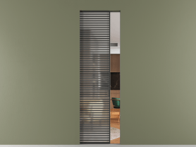 Алюминевая перегородка АЛПР 040.07 ЧРН Matelux Crystalvision. Цвет Алюминий Черный. Материал Алюминий. Коллекция Перегородка Formato скрытый пенал 1 створка. Картинка.