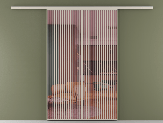 Алюминевая перегородка АЛПР 040.06_АСБЖ_ПРОЗ РОЗ_new. Цвет Алюминий светло-бежевый. Материал Алюминий в эмали. Коллекция Перегородка Формато вдоль стены 2 створки. Картинка.