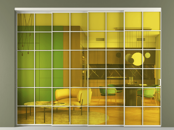 Алюминевая перегородка АЛПР 040.05_БЕЛ_ПРОЗ ЖЕЛ_new. Цвет Алюминий Белый. Материал Алюминий. Коллекция Перегородка Formato внутри проёма 4 створки с синхронным механизмом. Фото. Алюминевая перегородка АЛПР 040.05_БЕЛ_ПРОЗ ЖЕЛ_new. Цвет Алюминий Белый. Материал Алюминий. Коллекция Перегородка Formato внутри проёма 4 створки с синхронным механизмом. Картинка.