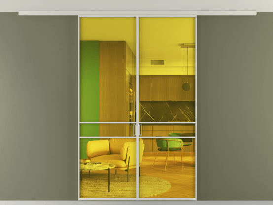 Алюминевая перегородка vd2_02 Алюминий тёплый серый Прозрачное жёлтое стекло, триплекс, 6мм. Цвет Алюминий тёплый серый. Материал Алюминий в эмали. Коллекция Перегородка Formato вдоль стены на потолок 2 створки. Фото. Алюминевая перегородка vd2_02 Алюминий тёплый серый Прозрачное жёлтое стекло, триплекс, 6мм. Цвет Алюминий тёплый серый. Материал Алюминий в эмали. Коллекция Перегородка Formato вдоль стены на потолок 2 створки. Картинка.