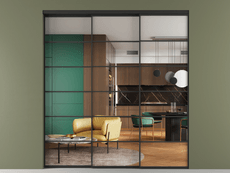 Перегородка Формато внутри проёма 3 створки с синхронным механизмом