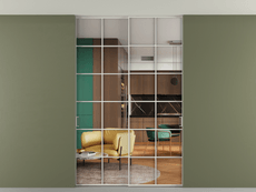 Перегородка Formato внутри проёма скрытое крепление в потолок 2 створки