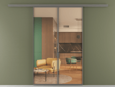 Перегородка Формато вдоль стены 2 створки