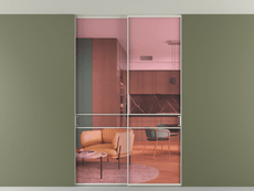 Перегородка Формато внутри проёма скрытое крепление в потолок 2 створки